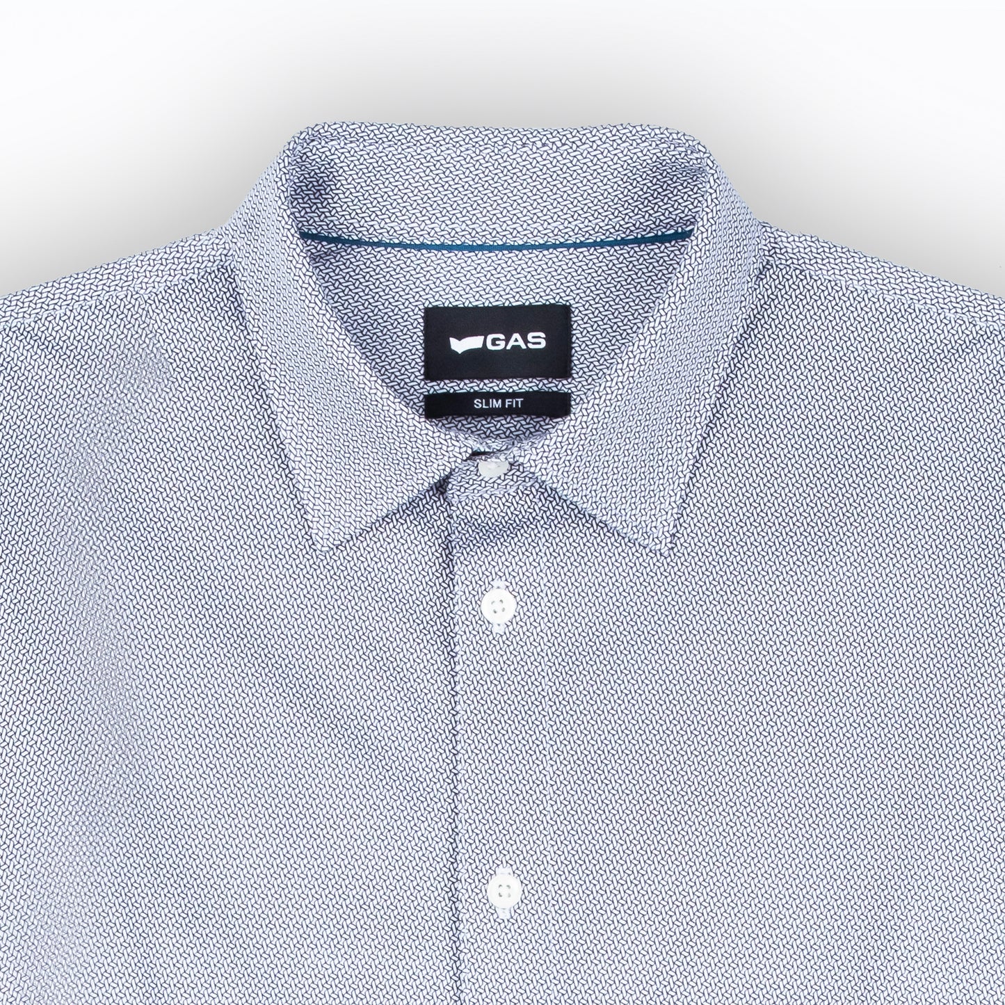 Camisa Homem Gas Azul Claro Detalhe Casual