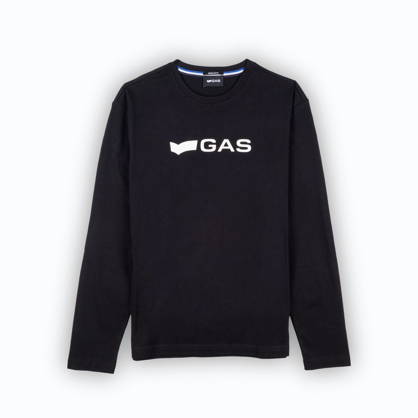 Camisola Homem GAS Preto com Logo Frontal Minimalista em Algodão