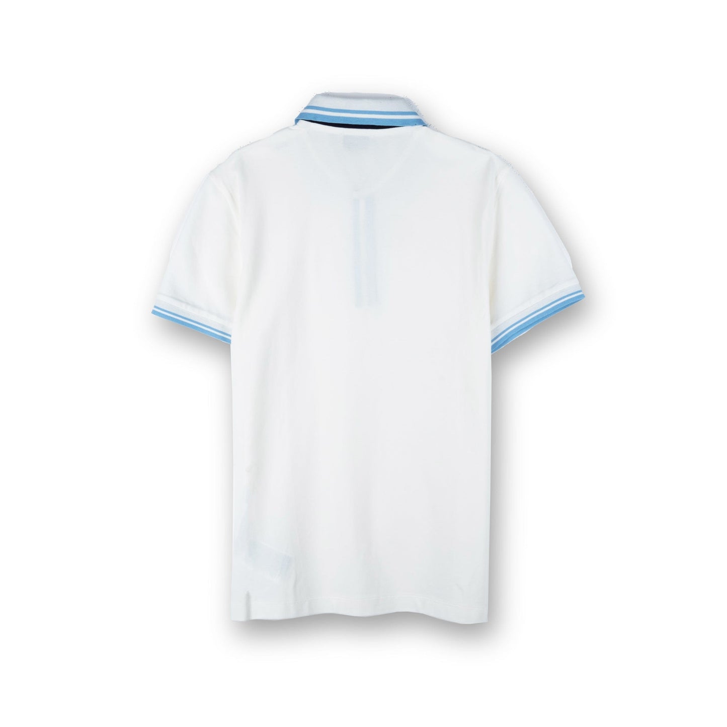 Polo Homem Gas Branco com Detalhe Azul