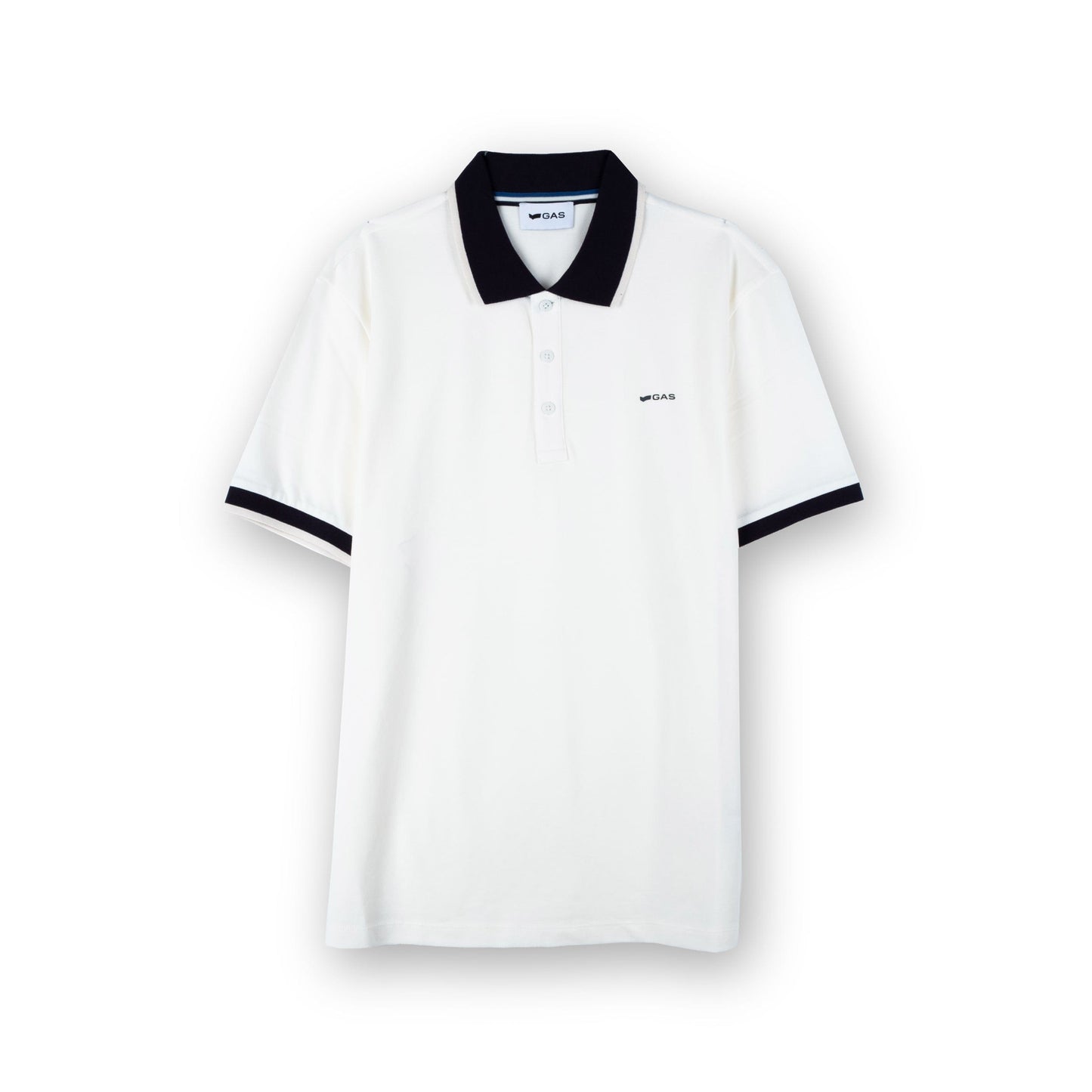 Polo Homem Gas Branco com Detalhe Preto