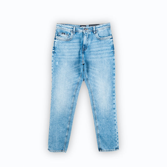 Calças Homem Jeans Gas Azul Claro Com Lavagem