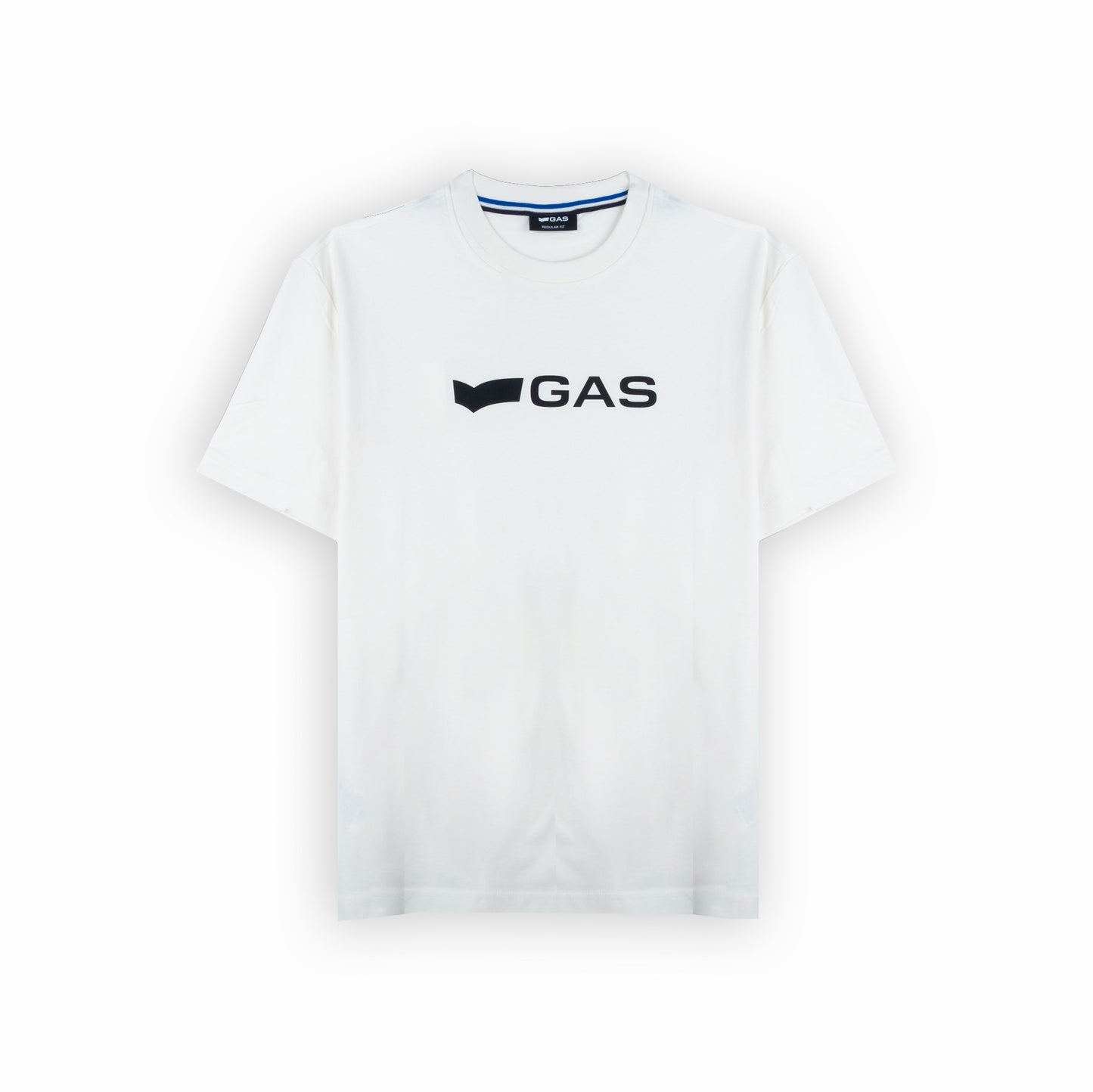 T-shirt Homem GAS Branco com Logo Frontal Minimalista em Algodão