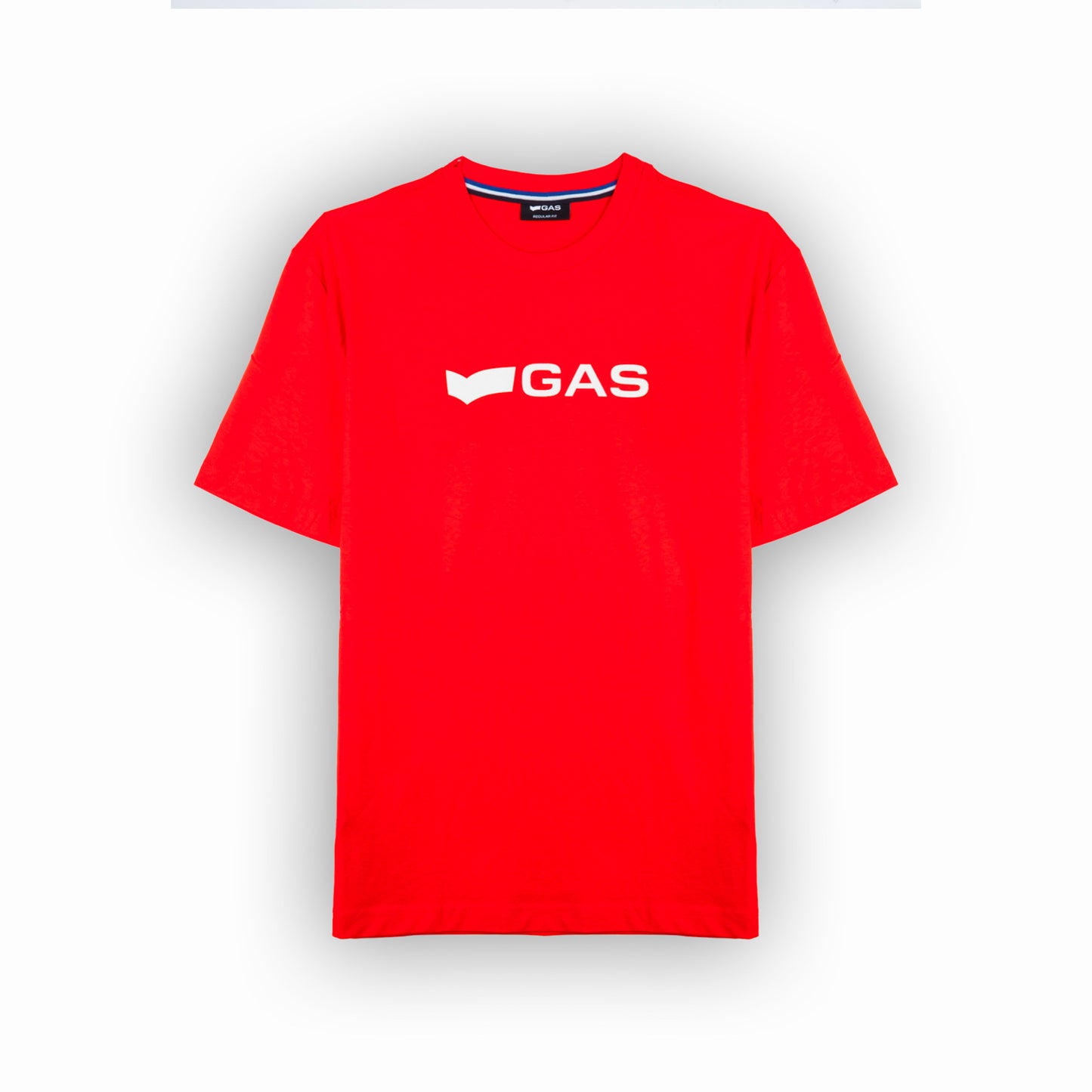 T-shirt Homem GAS Vermelho com Logo Frontal Minimalista em Algodão
