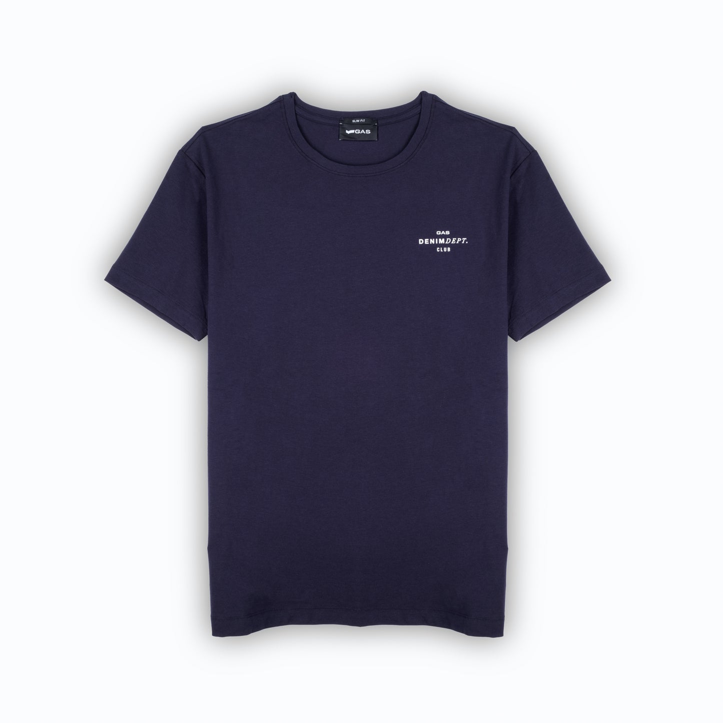 T-Shirt Básica Homem Gas Azul Marinho com Estampa Discreta