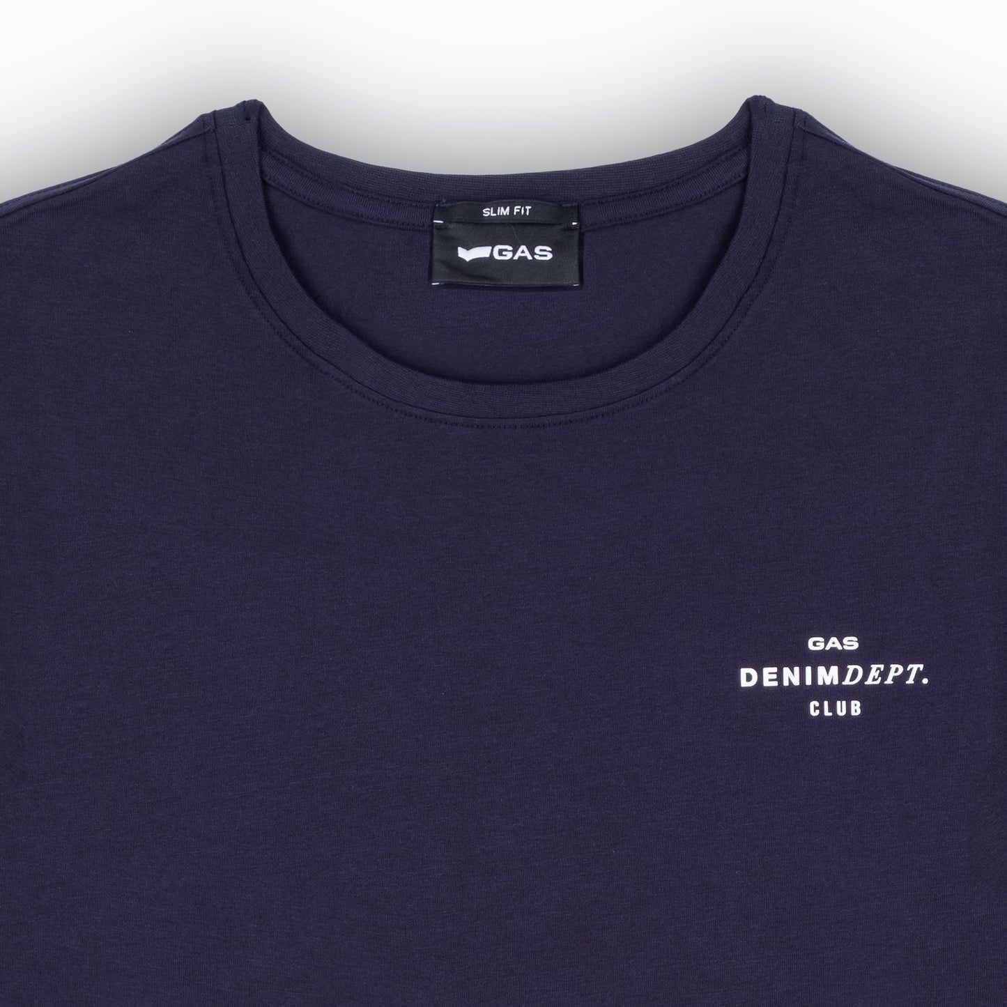 T-Shirt Básica Homem Gas Azul Marinho com Estampa Discreta