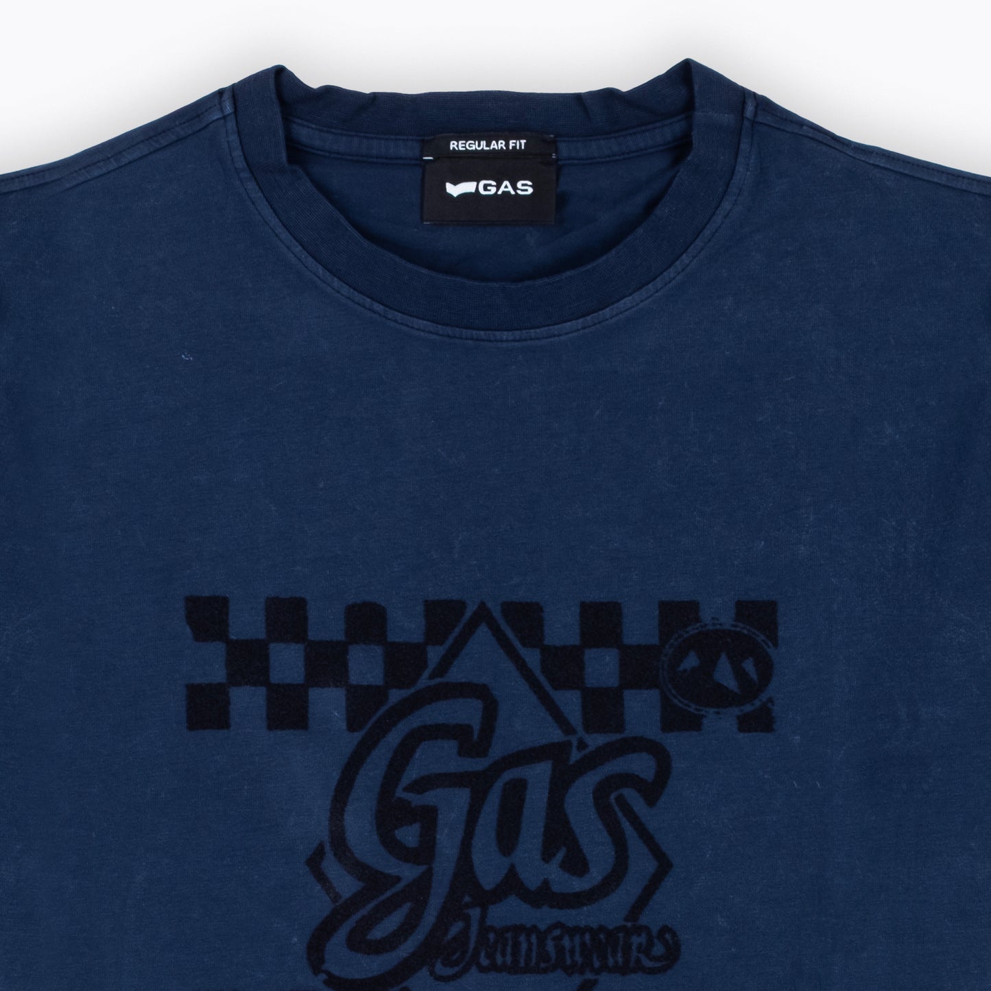 T-Shirt Homem Azul Gas com Estampa Esportiva