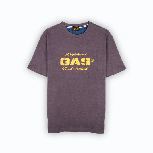 T-Shirt Homem Gas Cinza com Logo Amarelo