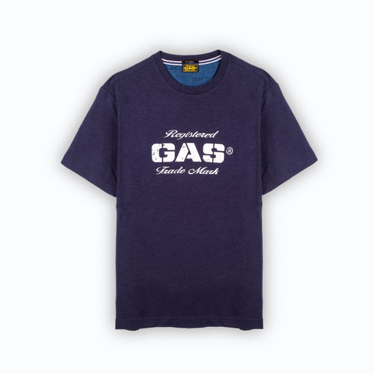 T-Shirt Homem Gas Azul Marinho com Logo Estilizado