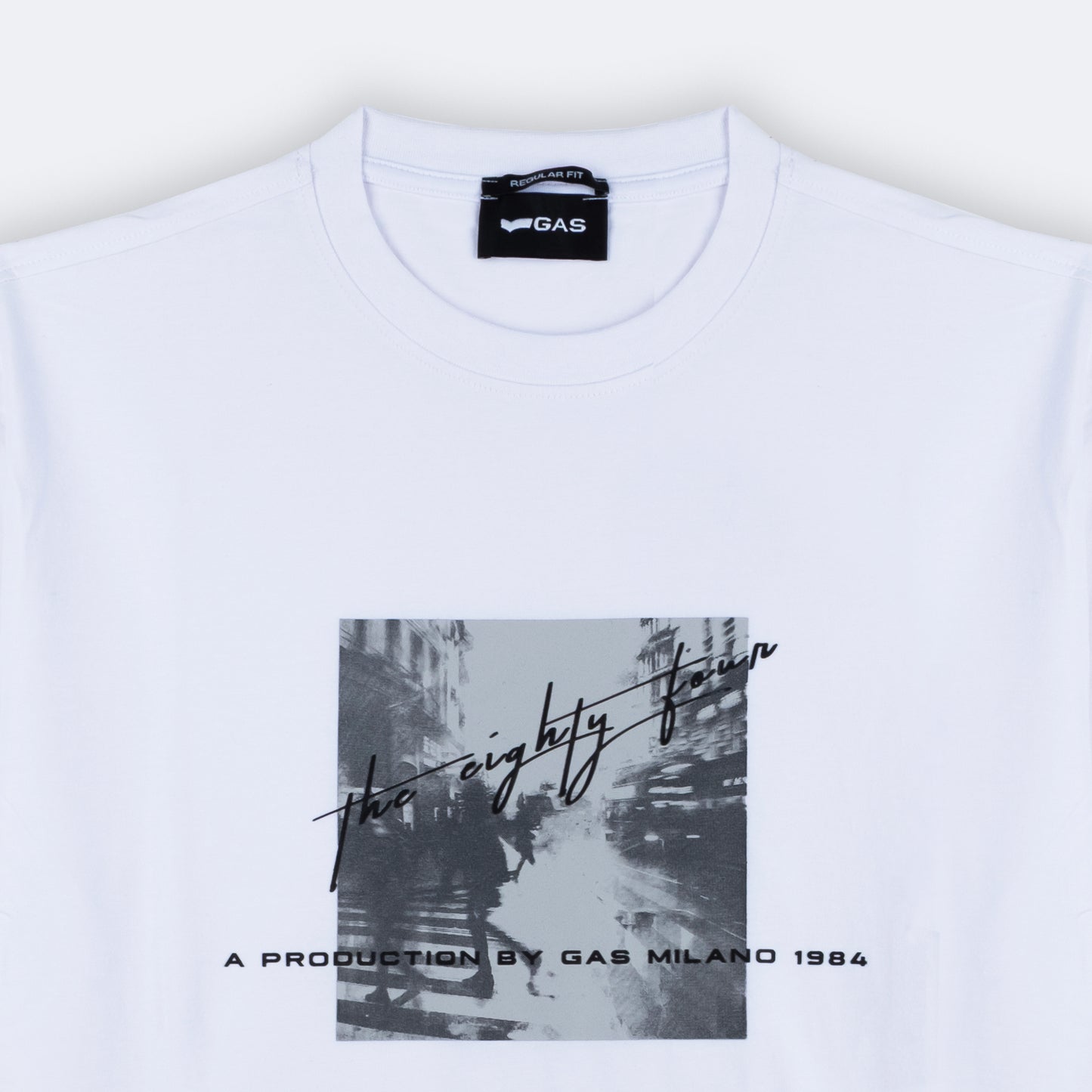 T-Shirt Homem GAS Branca com Estampa Artística