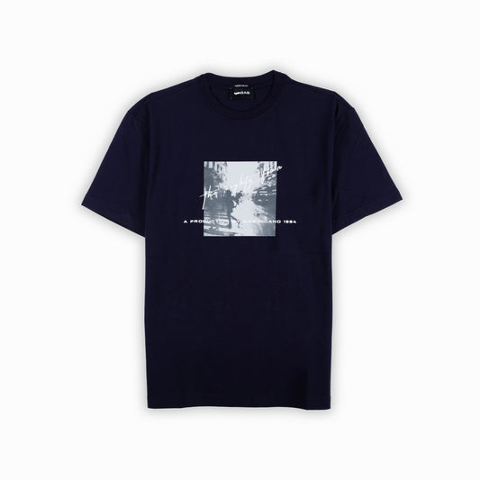 T-Shirt Homem Gas Azul Marinho com Estampa Fotográfica