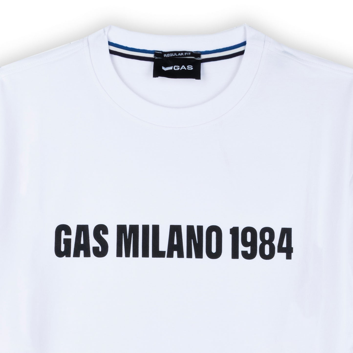 T-Shirt Homem Gas Branca com Estampa "Gas Milano 1984"