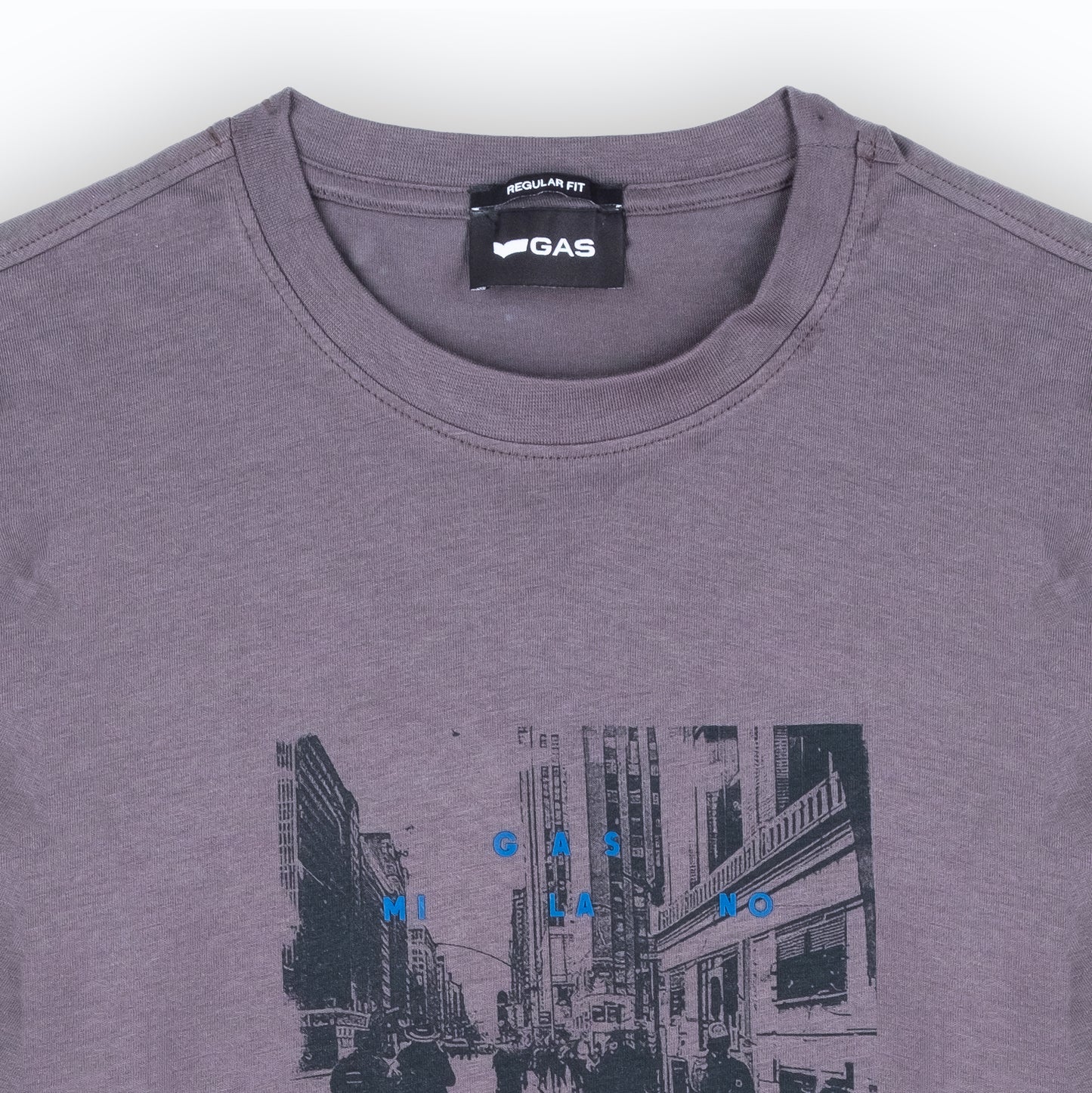 T-Shirt Homem Gas Cinza com Estampa Urbana