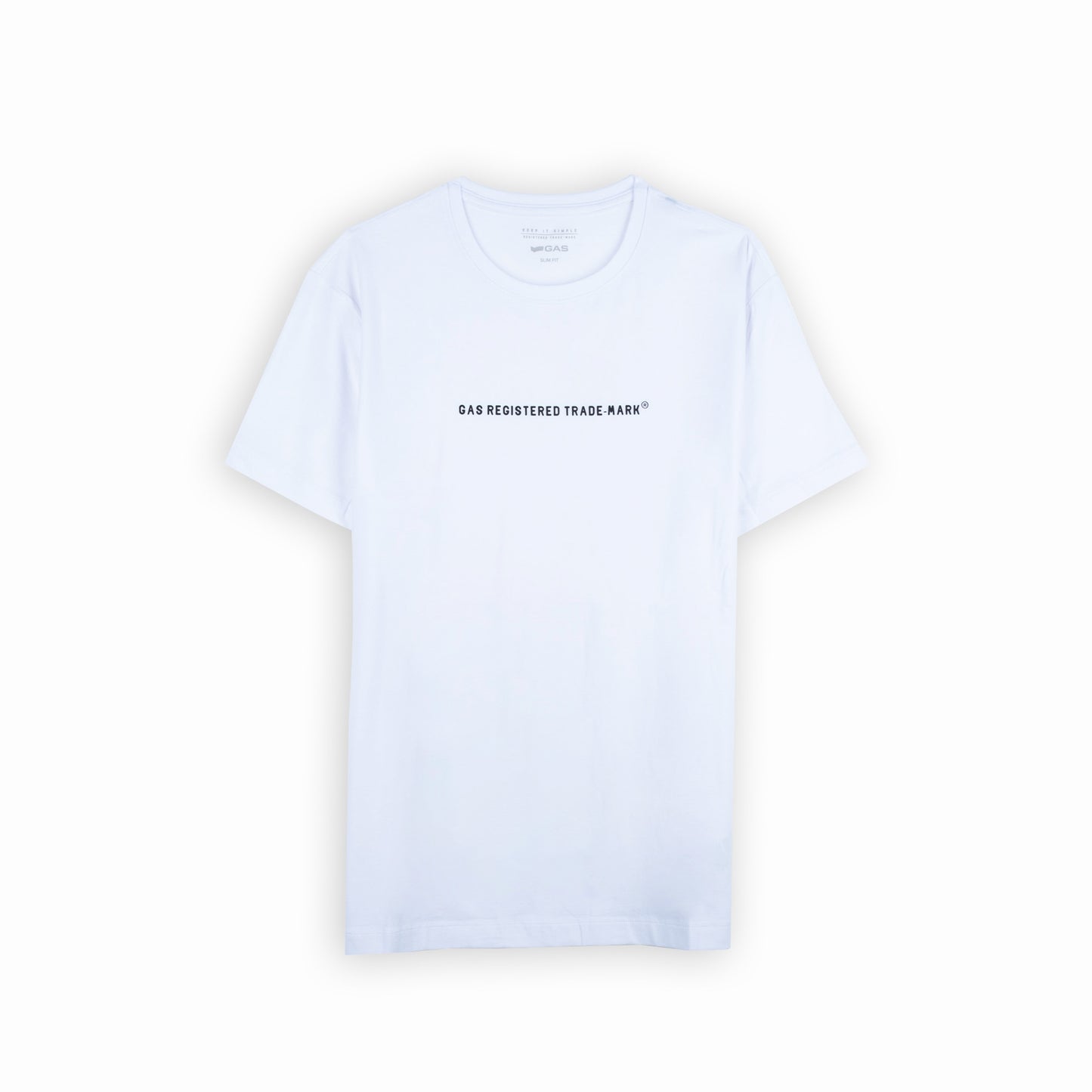 T-shirt Homem GAS Branco Minimalista com Estampa Frontal Discreta em Algodão