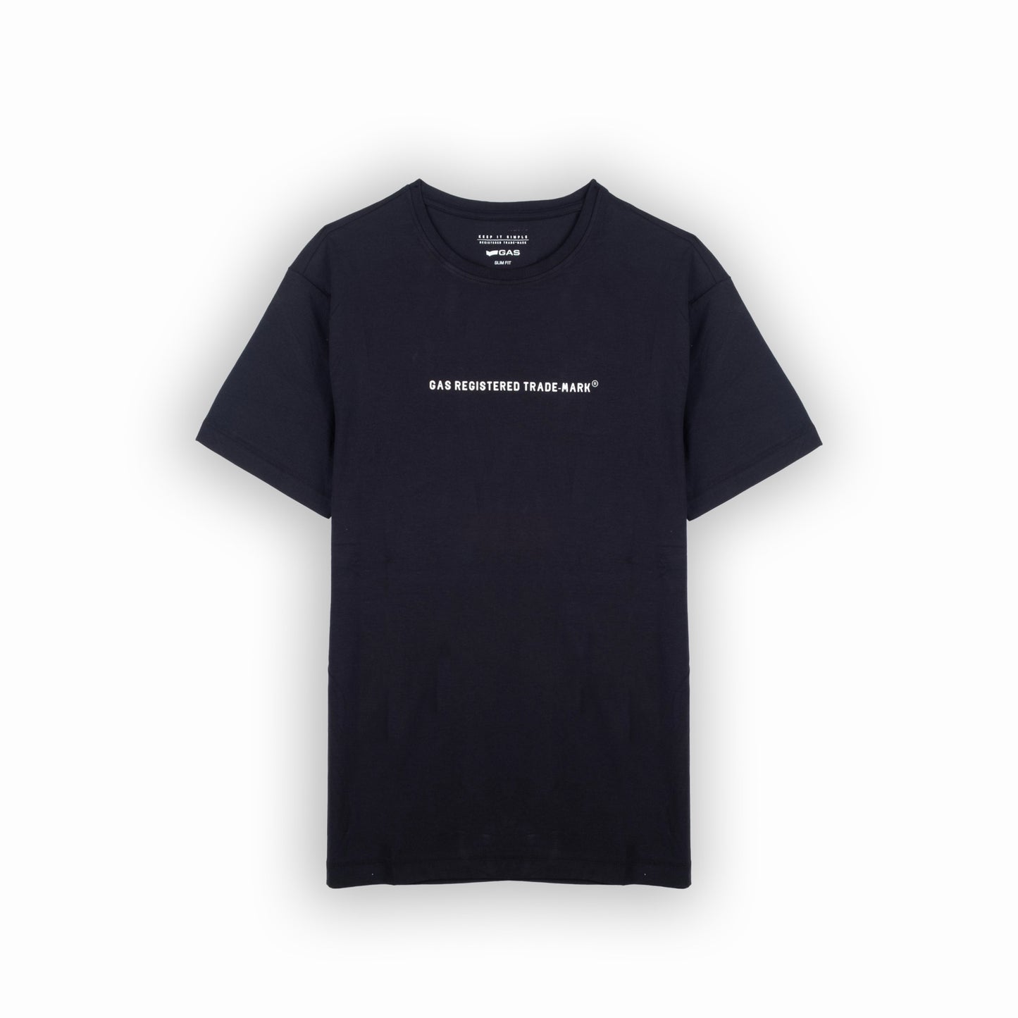 T-shirt Homem GAS Preto Minimalista com Estampa Frontal Discreta em Algodão