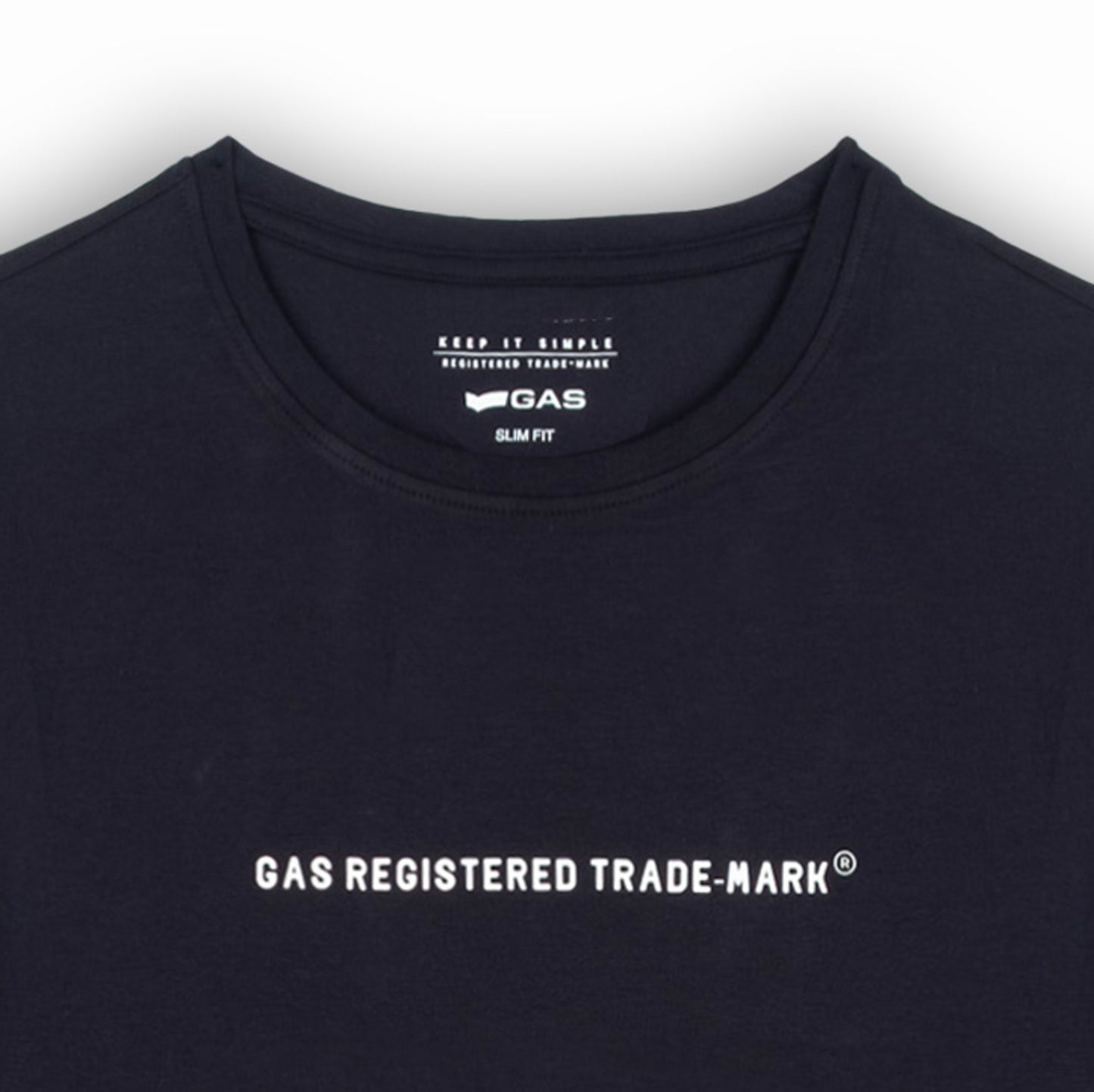 T-shirt Homem GAS Preto Minimalista com Estampa Frontal Discreta em Algodão