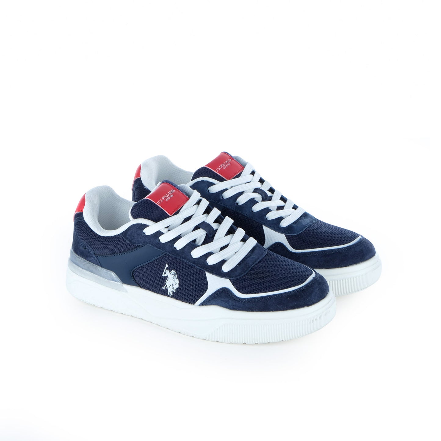 Ténis Homem U.S. Polo Assn. Azul Marinho e Branco com Detalhes Vermelhos