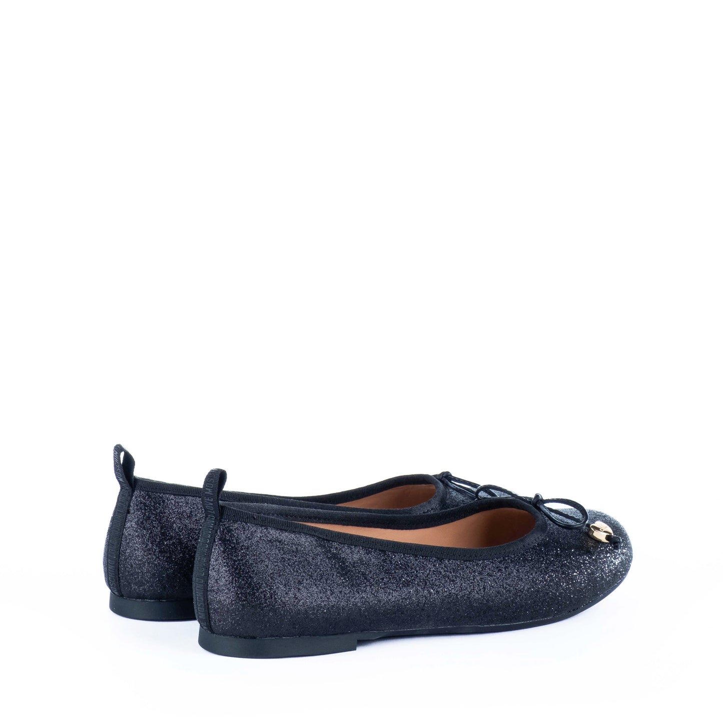 Sabrinas Femininas Love Moschino Pretas com Laço e Detalhe Dourado