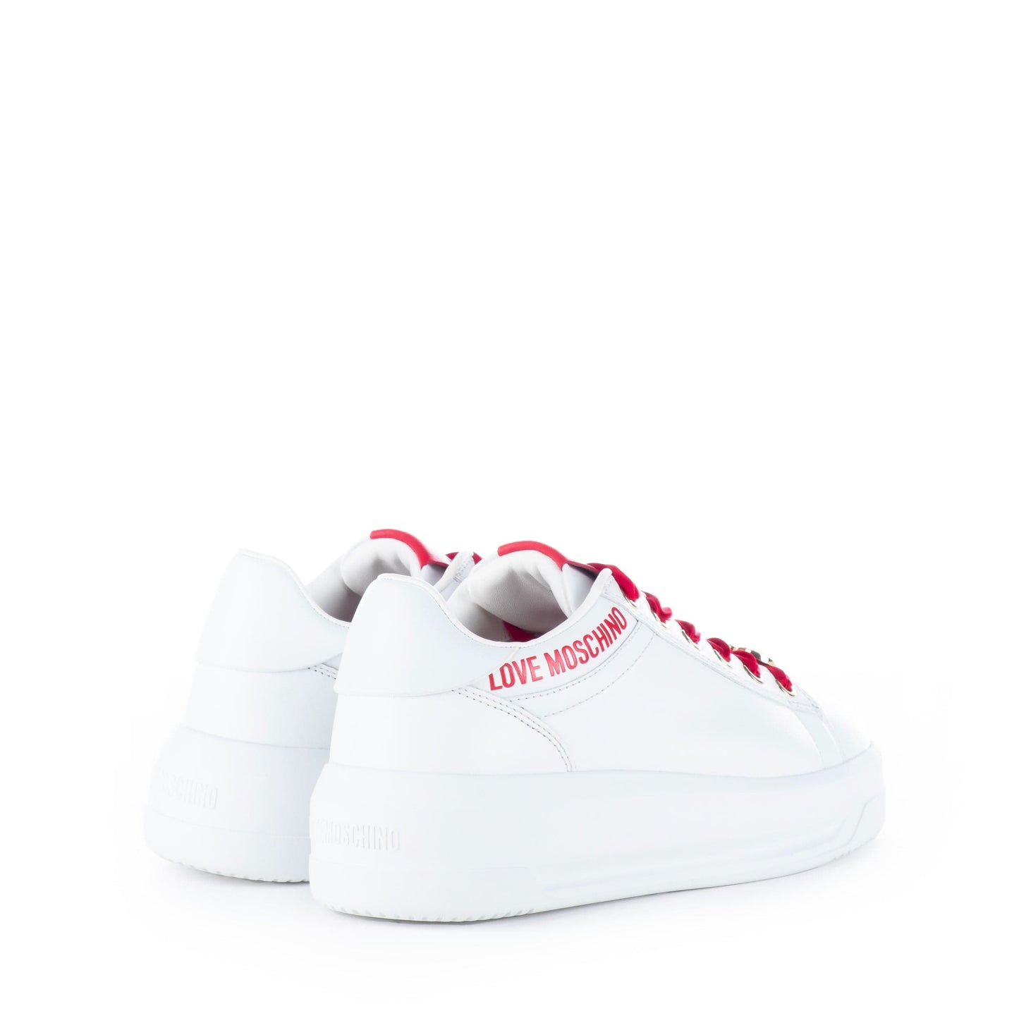 Ténis Mulher Love Moschino Brancos com detalhes Vermelhos