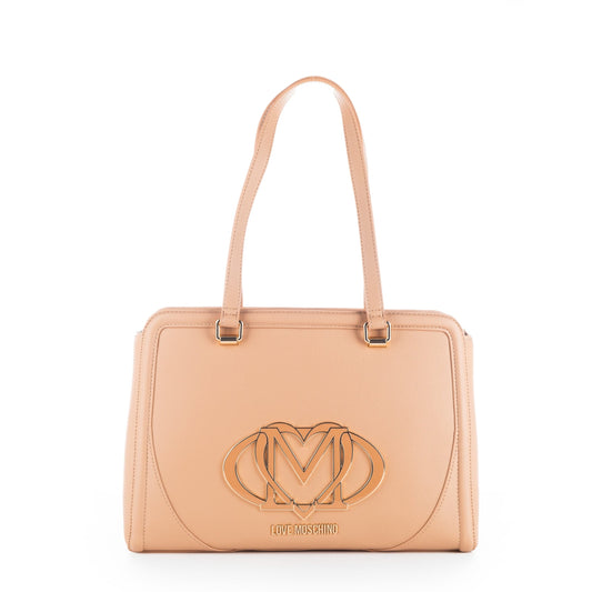 Bolsa Satchel Bege Love Moschino