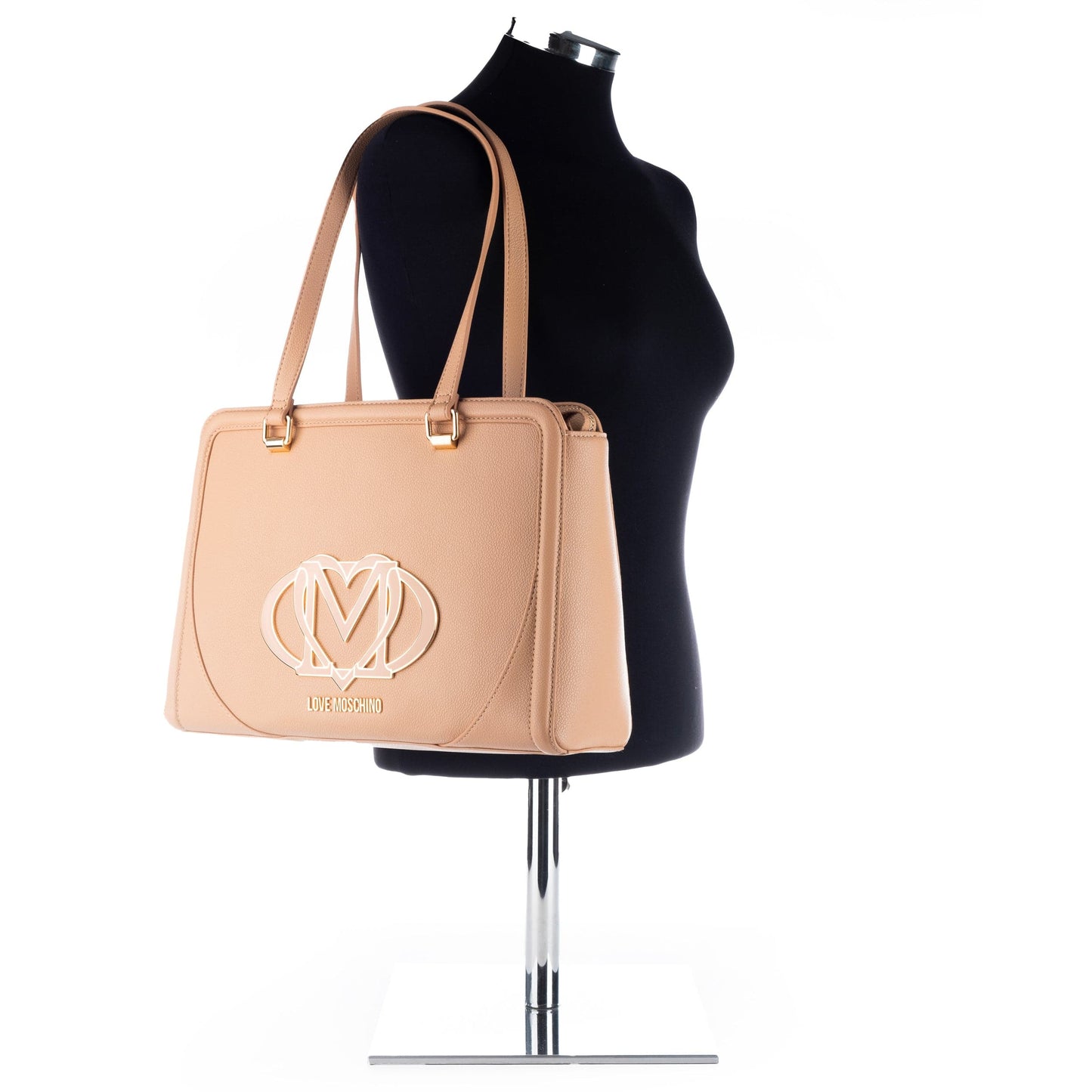 Bolsa Satchel Bege Love Moschino