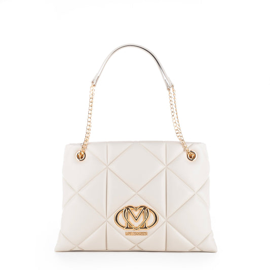 Bolsa de Ombro Bege Love Moschino