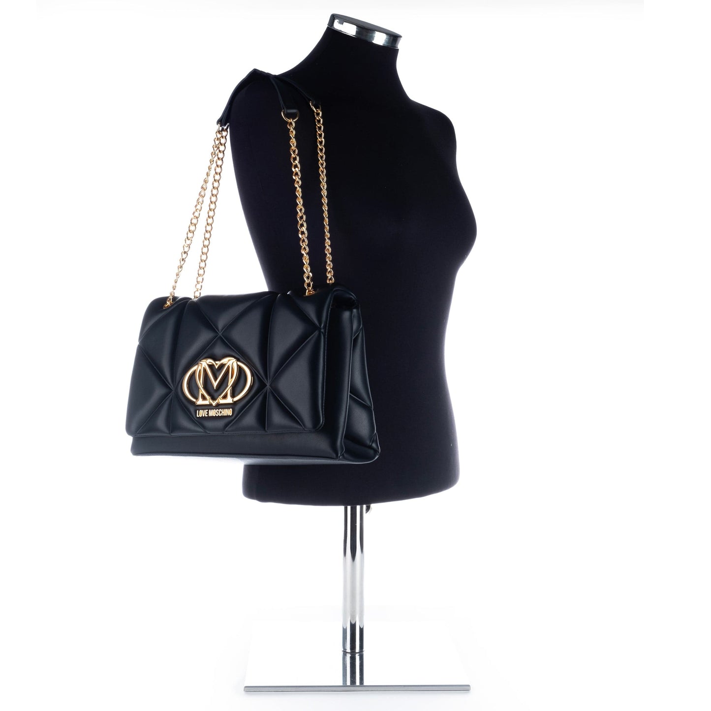Bolsa de Ombro Preta Love Moschino