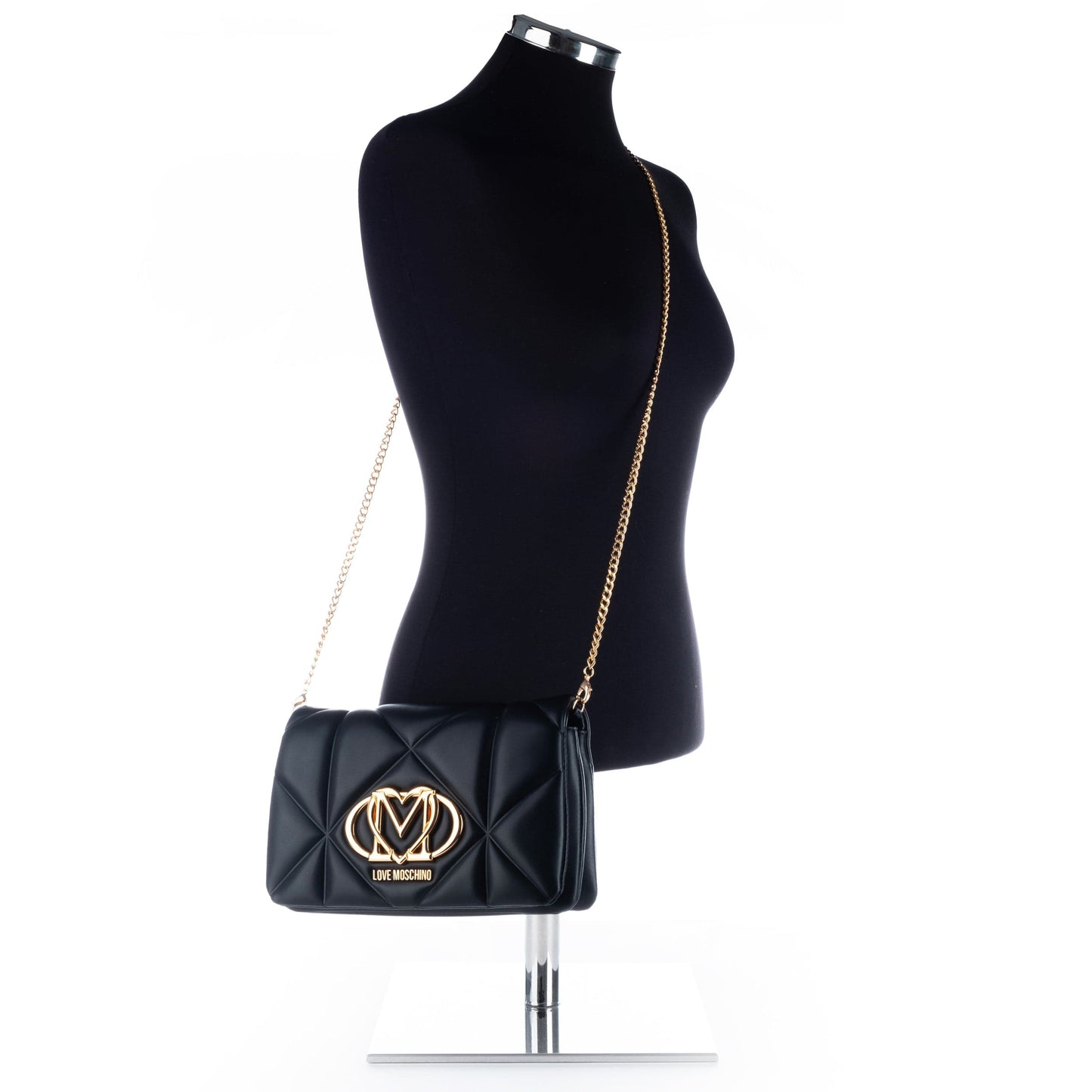 Bolsa de Ombro Preta Love Moschino