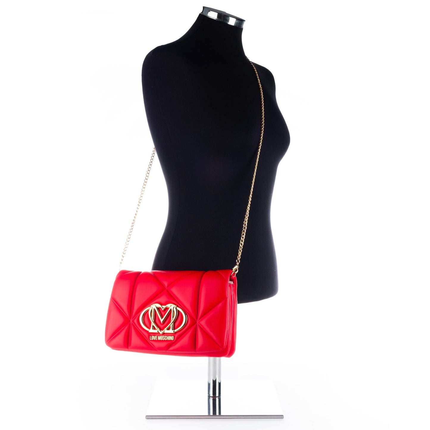 Bolsa de Ombro Vermelha Love Moschino