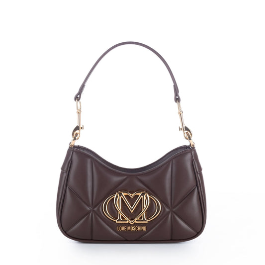 Bolsa de Ombro Castanha Love Moschino