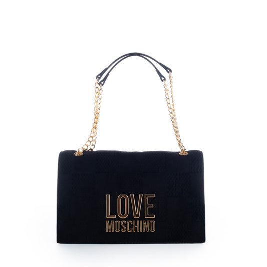 Bolsa de Ombro Preta Love Moschino