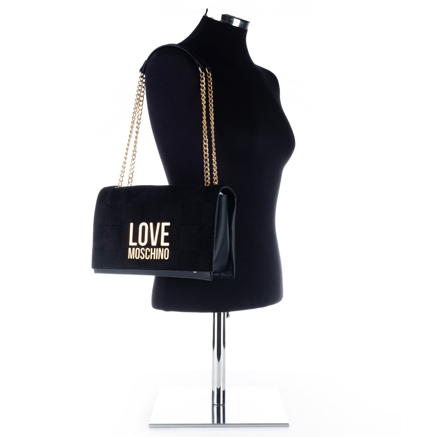 Bolsa de Ombro Preta Love Moschino