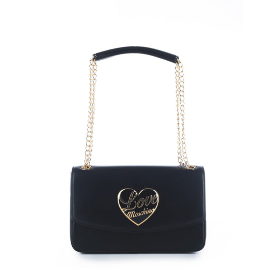 Bolsa de Ombro Preta Love Moschino