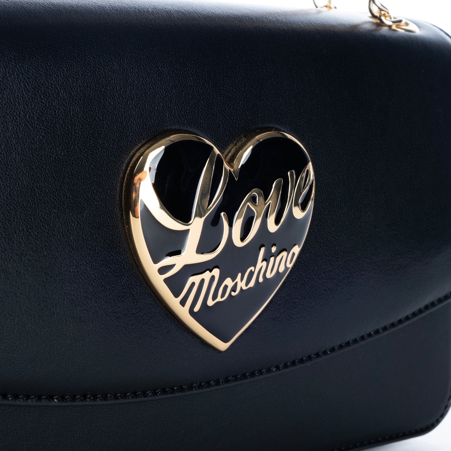 Bolsa de Ombro Preta Love Moschino