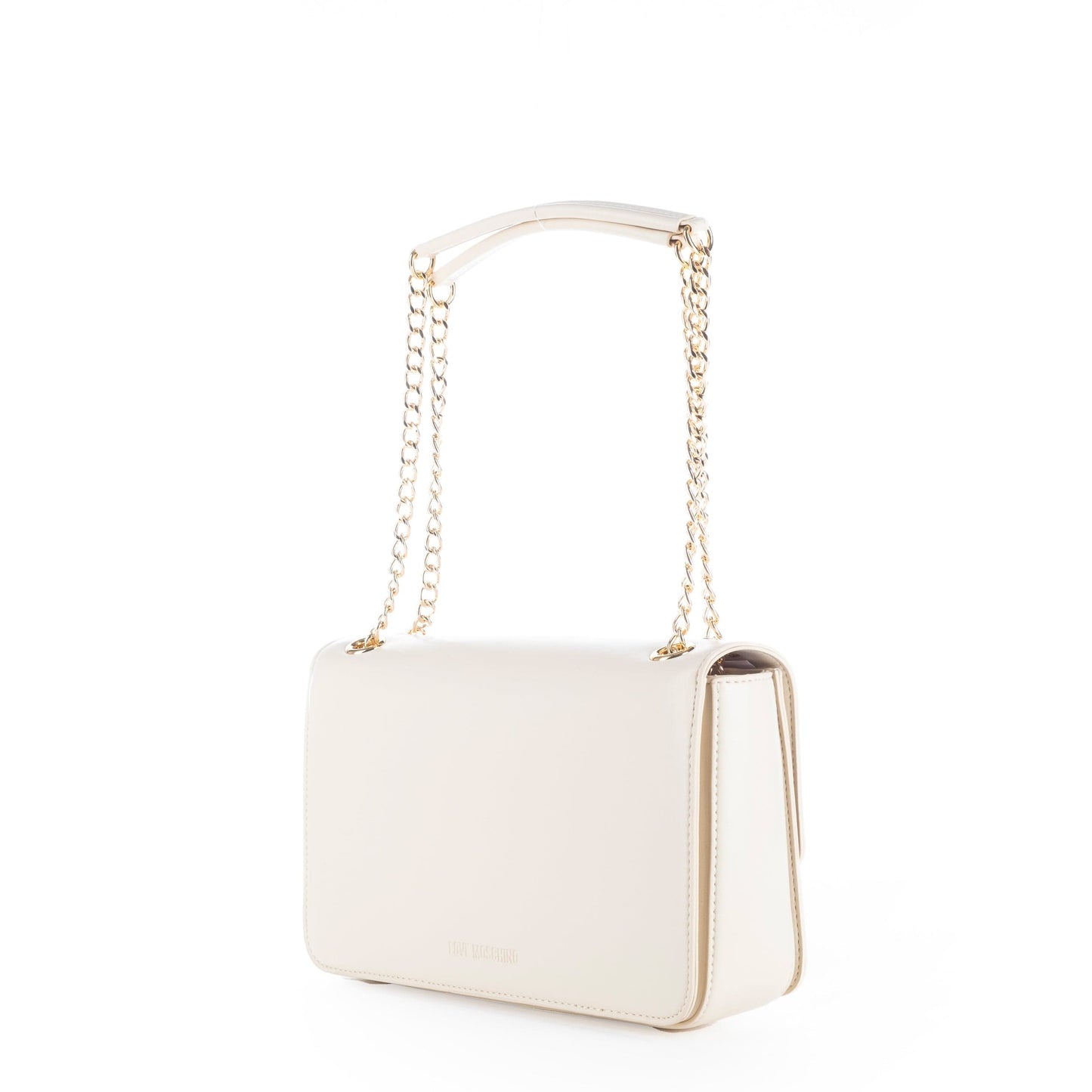 Bolsa de Ombro Bege com detalhe Vermelho Love Moschino