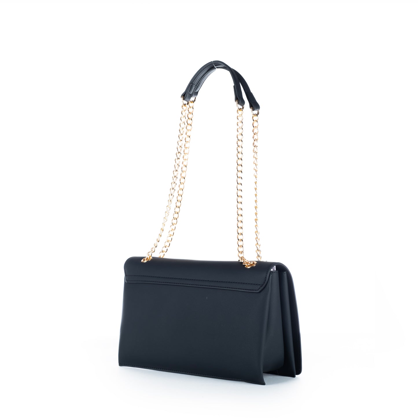 Bolsa Tiracolo Love Moschino Preta com Logo Dourado