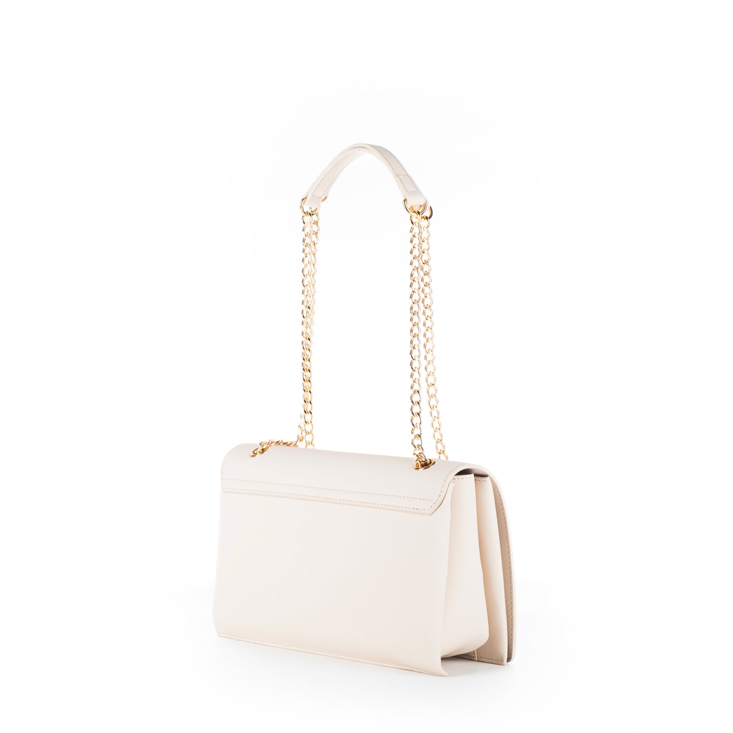 Bolsa Tiracolo Love Moschino Branca com Logo Dourado