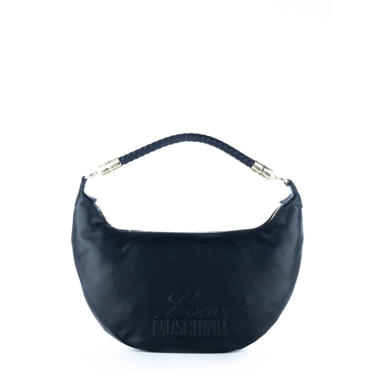 Bolsa de Ombro Love Moschino Preta com Alça Entrançada