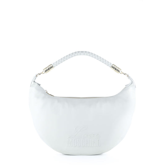 Bolsa de Ombro Love Moschino Branca com Alça Entrançada