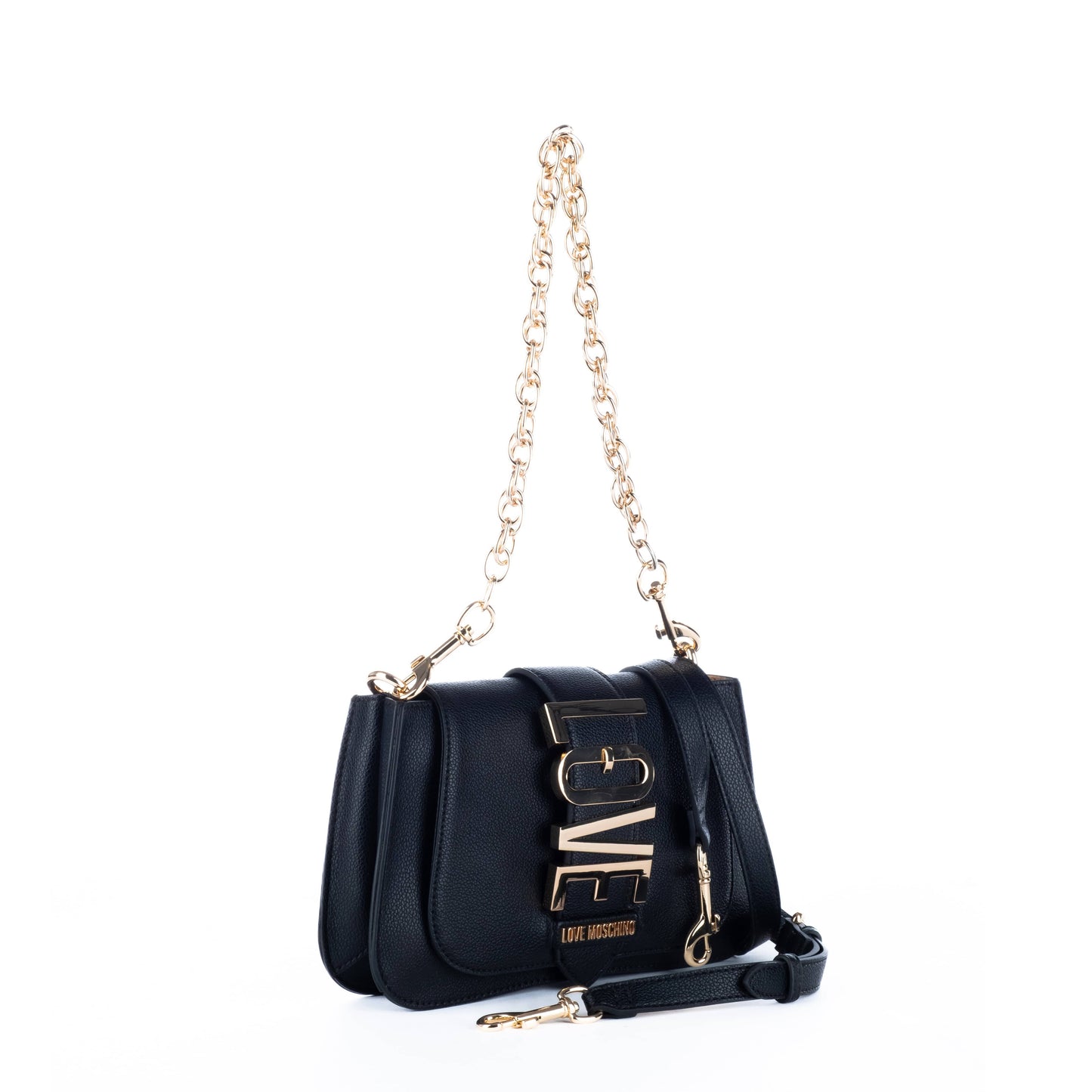 Bolsa de Ombro Preta Love Moschino