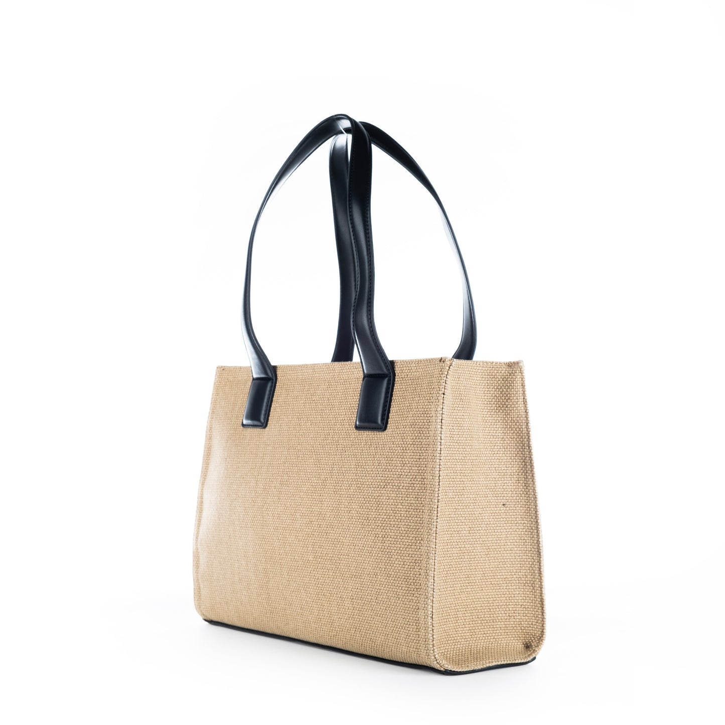 Bolsa Tote Love Moschino Bege Matelassê com Logo e Alças Pretas