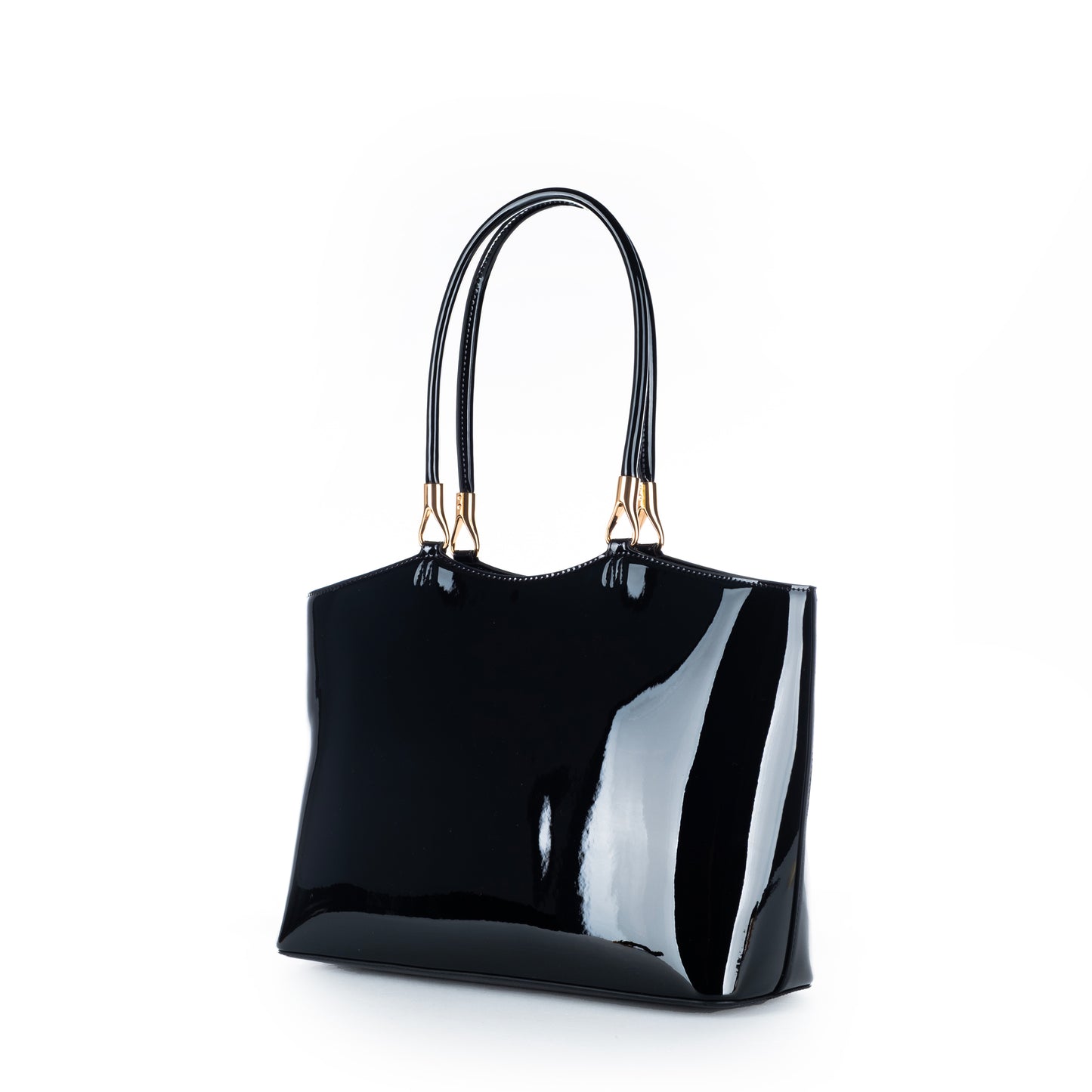 Bolsa Tote Love Moschino Preta com Logo Dourado e Alça de Ombro