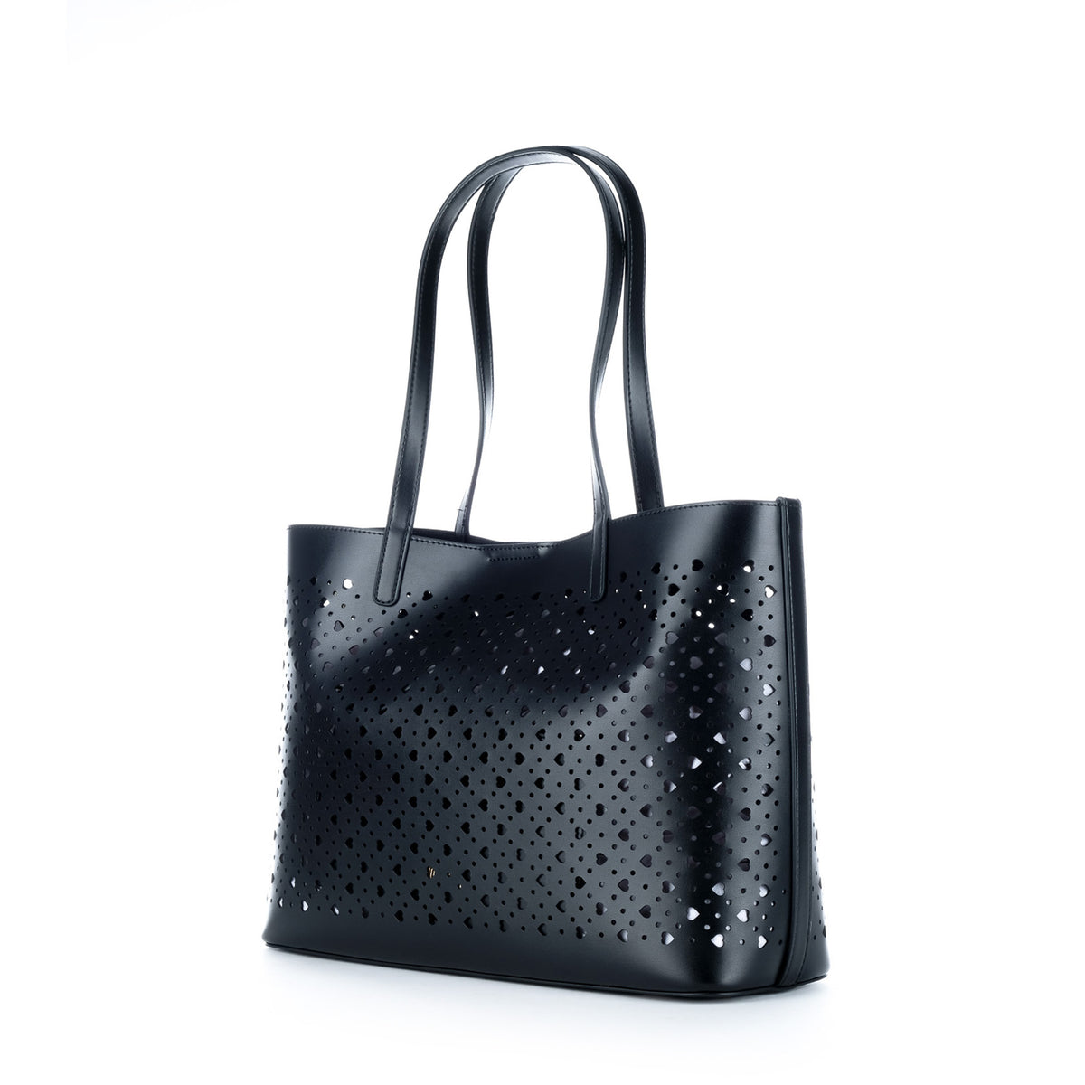 Bolsa Tote Love Moschino Preta com Recortes em Coração