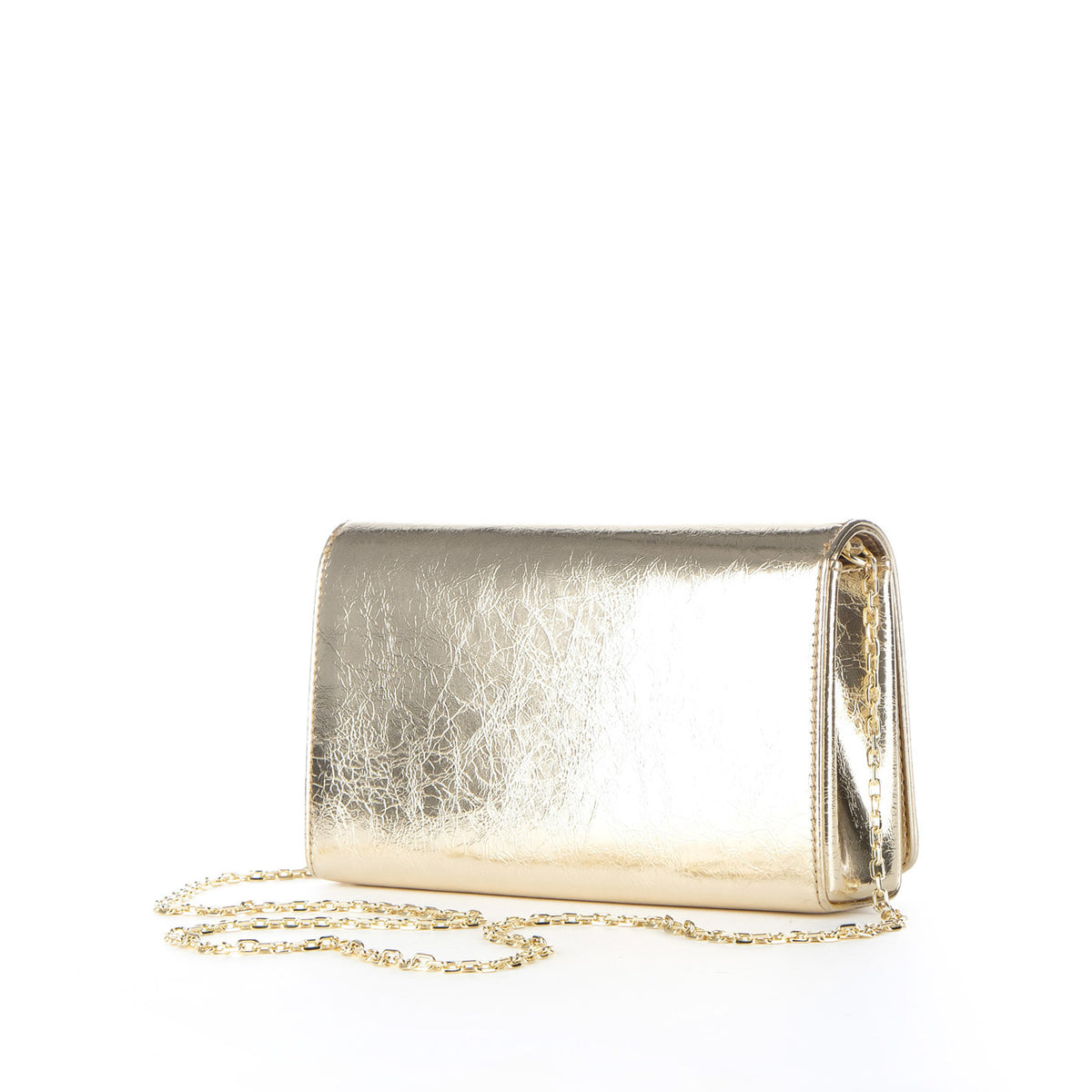 Bolsa Clutch Love Moschino Dourada com Acabamento Texturado