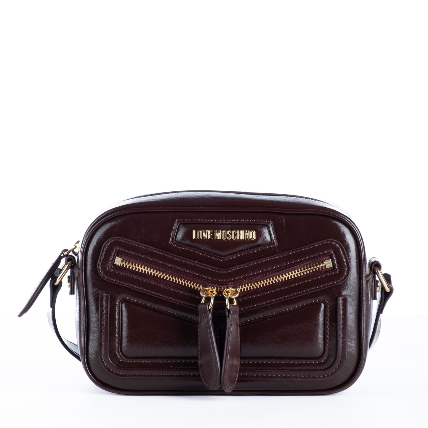 Bolsa Tiracolo Love Moschino Castanho