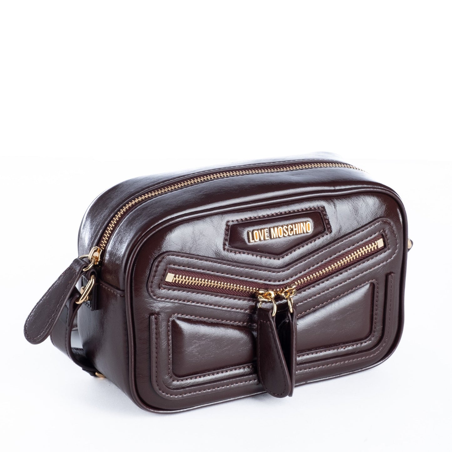 Bolsa Tiracolo Love Moschino Castanho