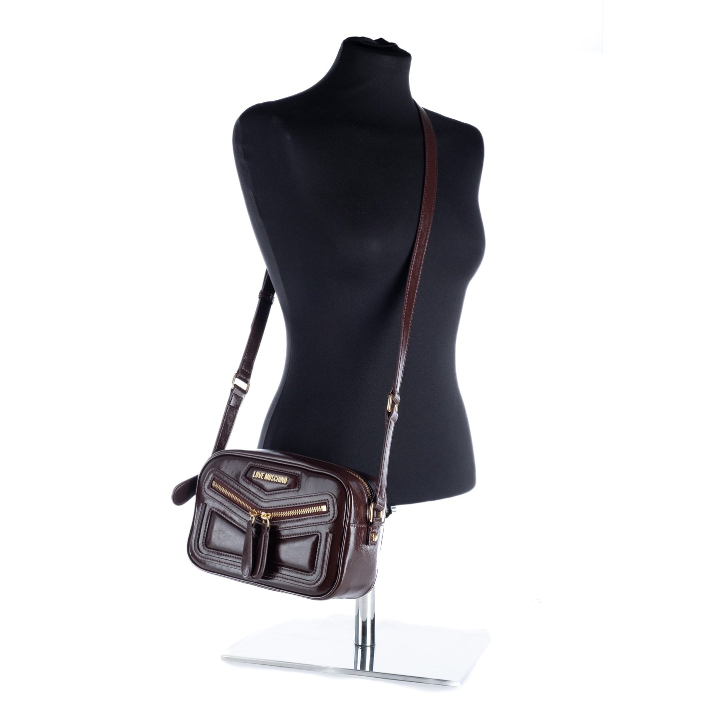 Bolsa Tiracolo Love Moschino Castanho