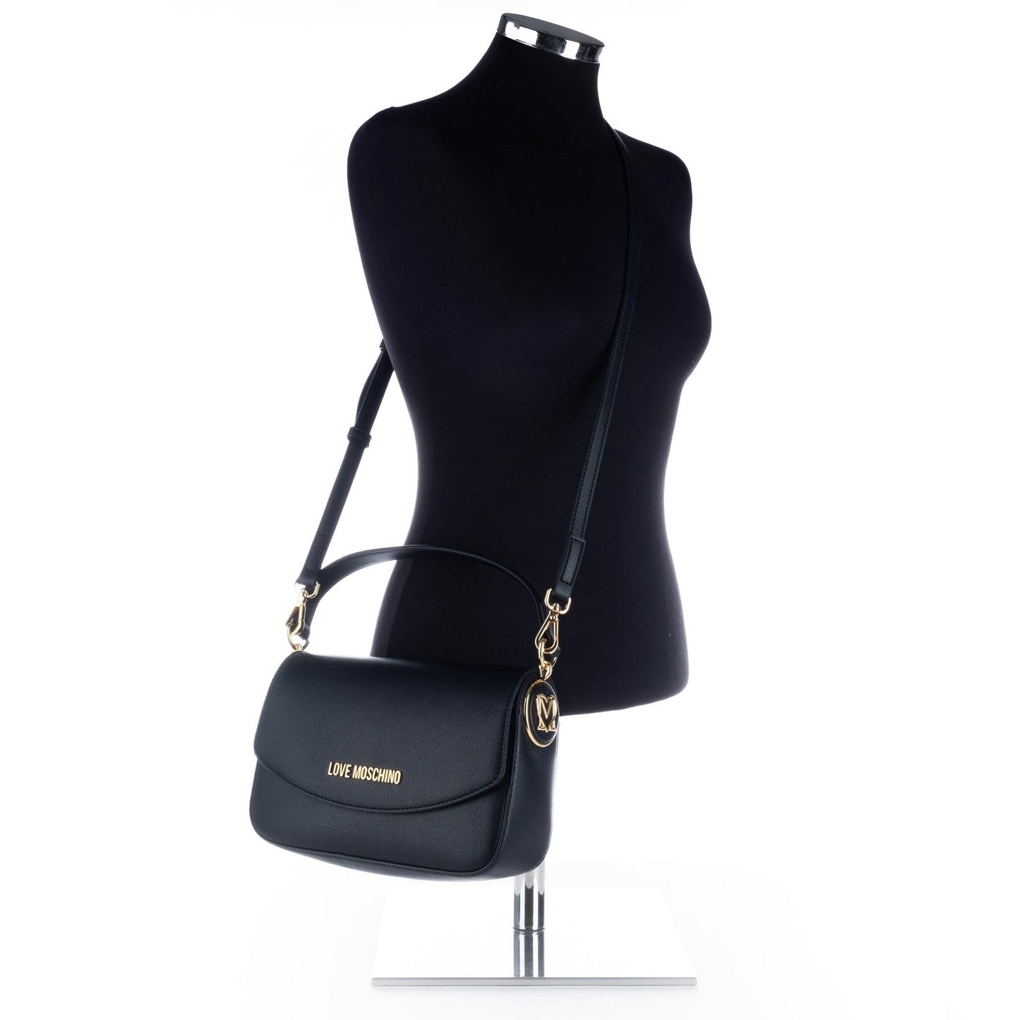 Bolsa de Ombro Preta Love Moschino