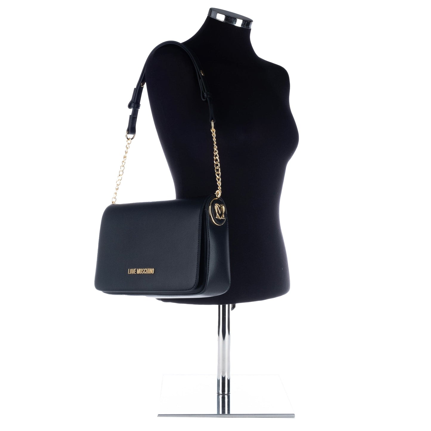 Bolsa de Ombro Preta Love Moschino