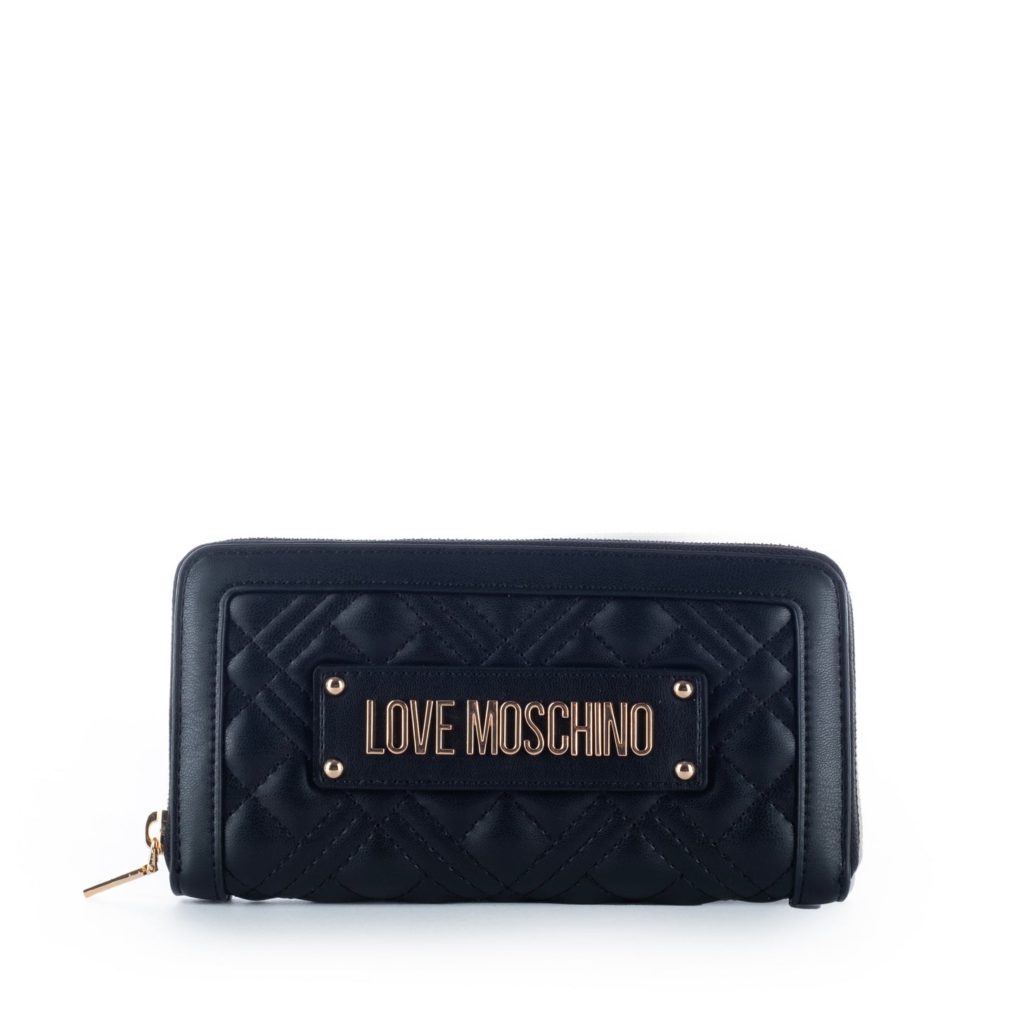 Porta Moedas Mulher Love Moschino Preto com Detalhes Dourados