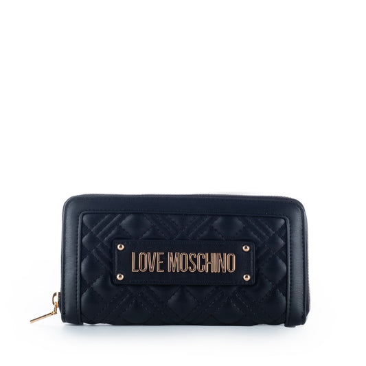 Porta Moedas Mulher Love Moschino Preto com Detalhes Dourados
